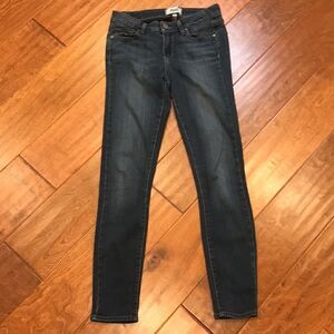 Paige Verdugo Skinny Ankle Denim Jeans Medium Dark Wash